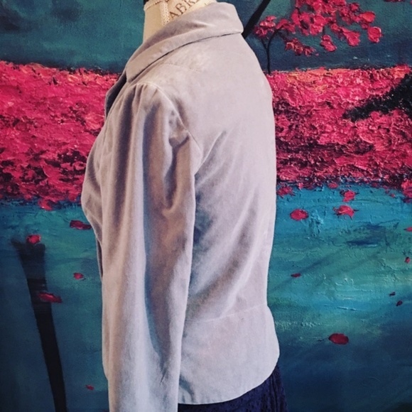 Tiffany Blue Velvet Blazer ladies Jacket - Picture 4 of 4